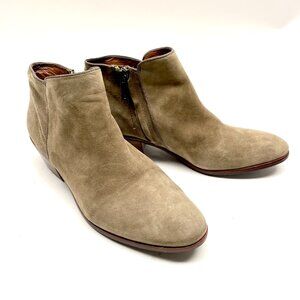 Sam Edelman sand suede booties side zipper